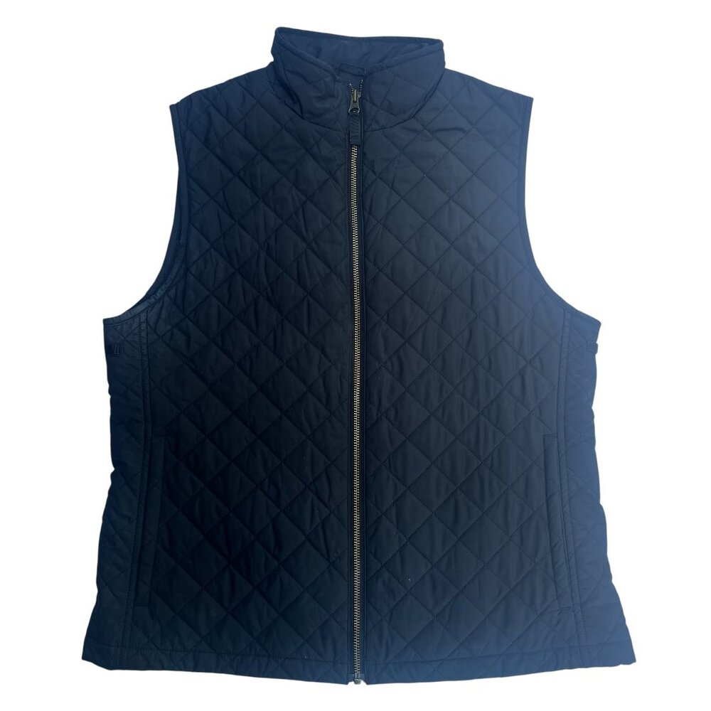Lands' End Quilted Black Vest Size Small